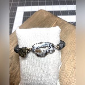 Kinsley Armelle -Agate Collection-Gold Smoky Bracelet